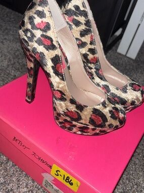 Betsey Johnson Leopard Print Platform Pumps
